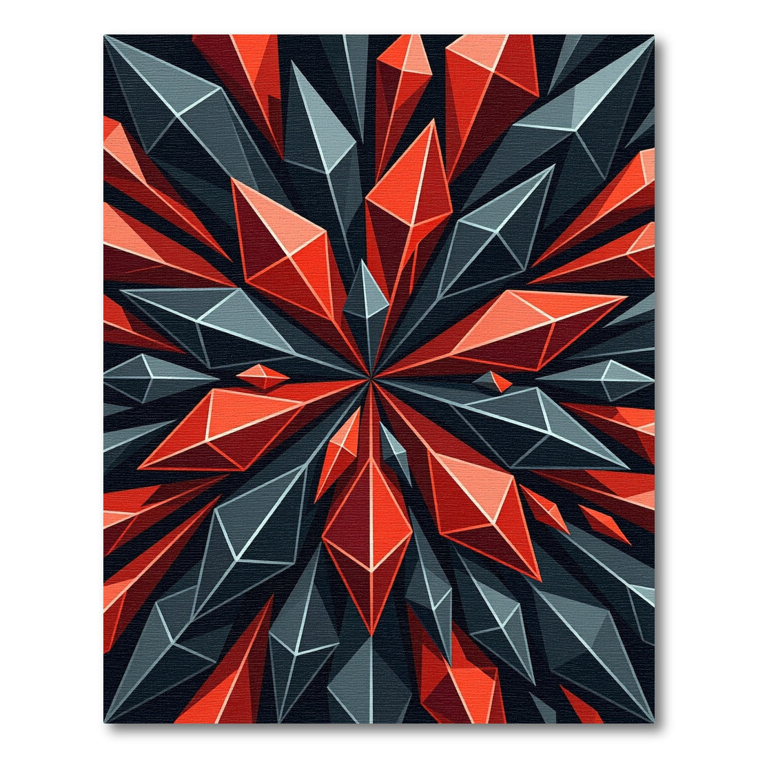 Sharp Ruby Geometric Radiant Star Rug