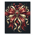 Elegant Crimson Royal Ribbon Bow Rug
