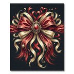 Elegant Crimson Royal Ribbon Bow Rug