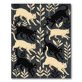 Elegant Monochrome Cat and Foliage Rug