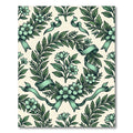 Sage Green Botanical Wreath Floral Ribbon Rug