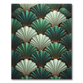 Emerald Green Fan Shell Geometric Rug