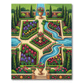 Formal Garden Pink Red Iris Tulip Rug