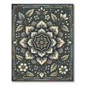 Vintage Teal Botanical Medallion Rug