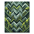 Green Forest Geometric Zigzag Rug