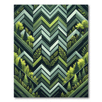 Green Forest Geometric Zigzag Rug