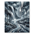Monochromatic Cascading Waterfall Flow Rug