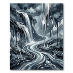 Monochromatic Cascading Waterfall Flow Rug