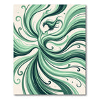 Flowing Sage Green Abstract Swirl Rug