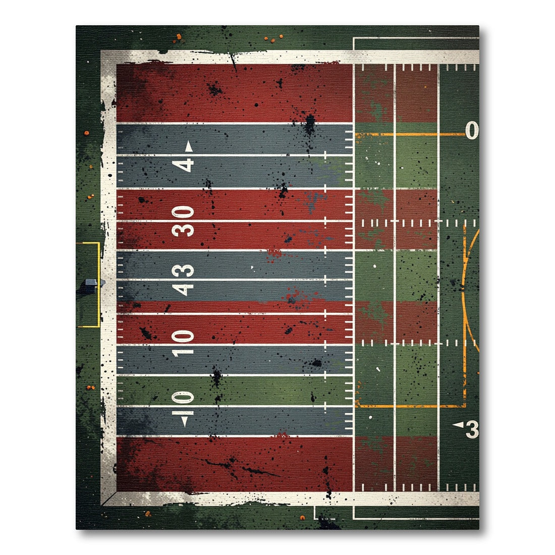 Weathered Grid Sport Field Grunge Rug