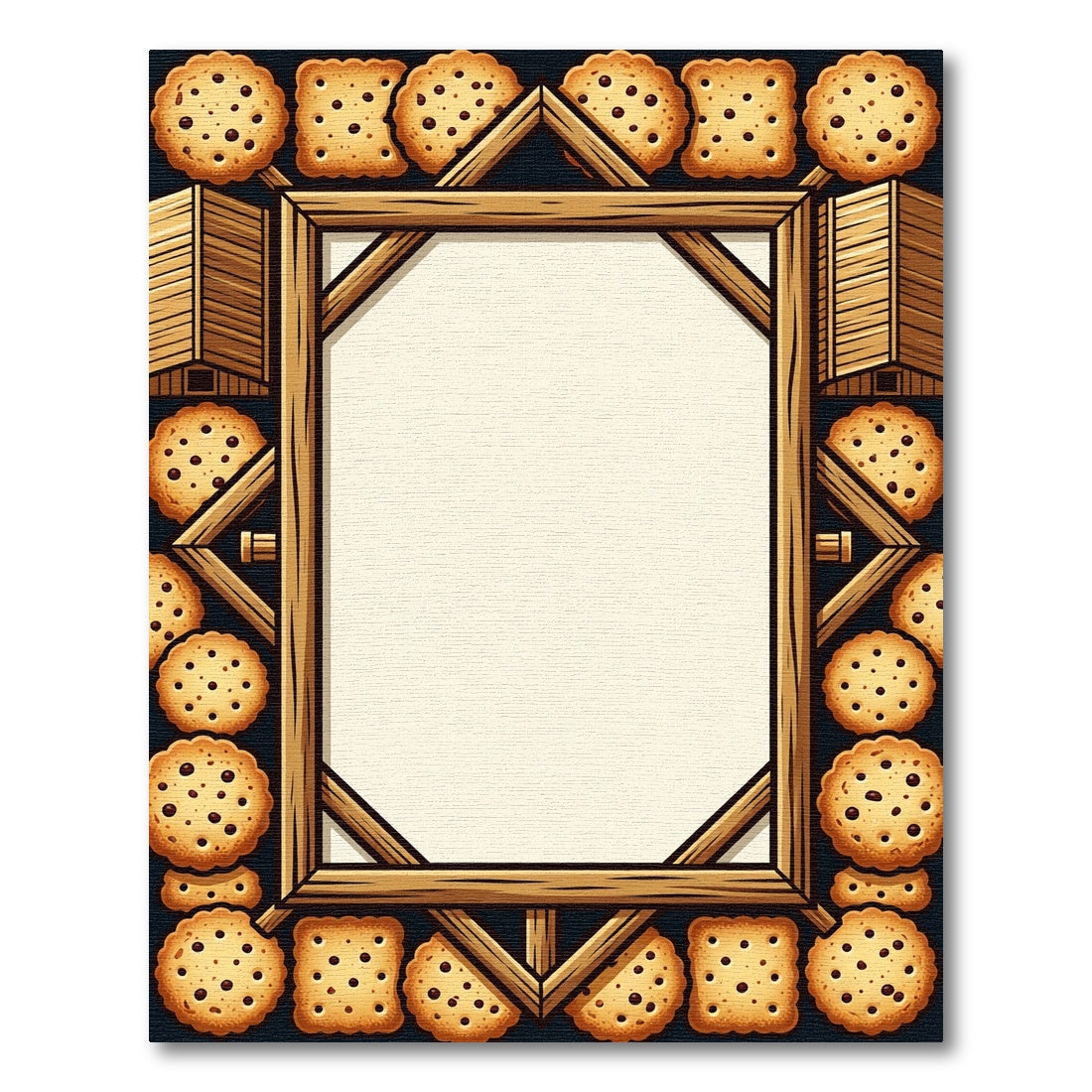 Delightful Chocolate Chip Cookie Border Rug