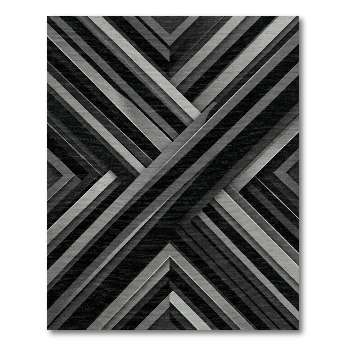 Monochromatic Overlapping Stripe Composition Rug