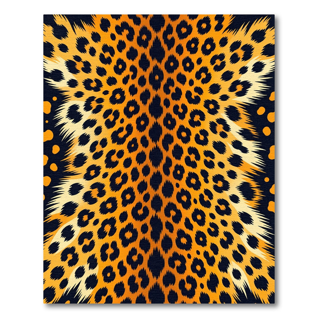 Bold Golden Leopard Spotted Animal Skin Rug