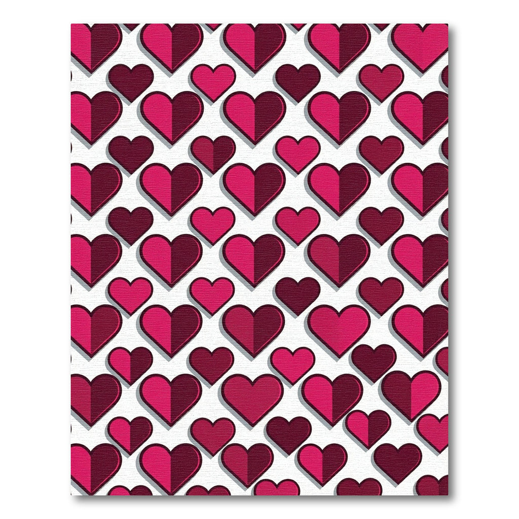 Deep Pink Heart Scatter Rug
