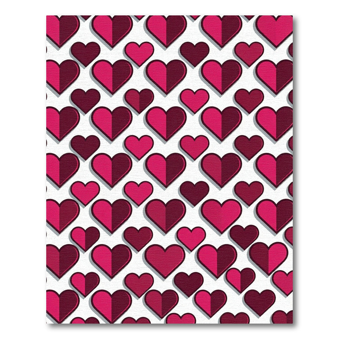 Deep Pink Heart Scatter Rug