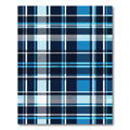 Classic Navy and Azure Plaid Grid Rug