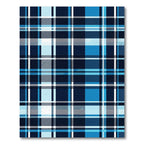 Classic Navy and Azure Plaid Grid Rug