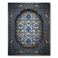 Folk Blue Fish Scroll Ornament Rug