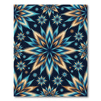 Celestial Blue and Gold Starburst Rug
