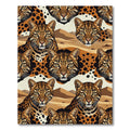 Majestic Leopard Portrait Desert Landscape Rug