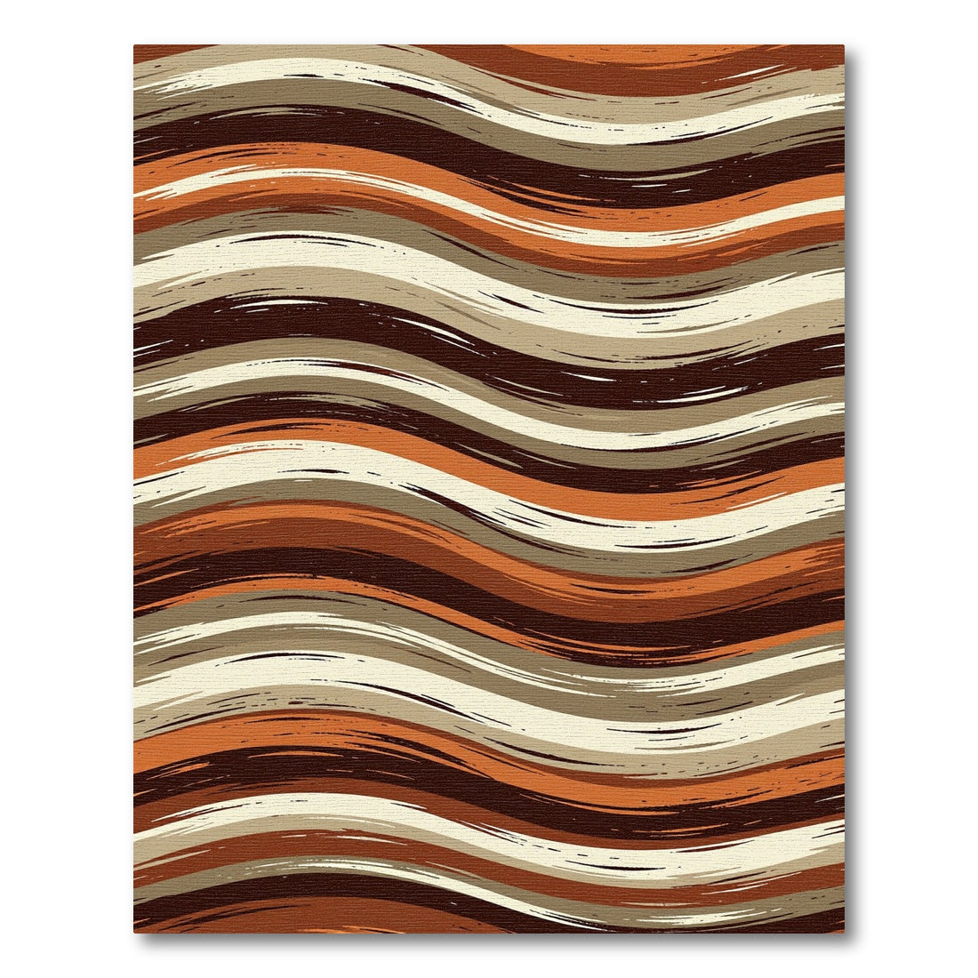Earthy Tones Brushstroke Wave Rug