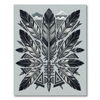 Monochromatic Feather Arrow Mandala Rug
