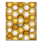 Golden Geometric Honeycomb Hexagon Abstract Rug