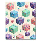 Playful Multicolor Isometric Dot Array Rug
