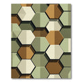 Modern Earthy Geometric Hexagon Rug