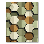 Modern Earthy Geometric Hexagon Rug