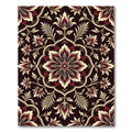 Crimson Floral Medallion with Cream Accents Rug