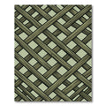 Sage Green Interwoven Lattice Grid Rug
