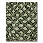 Sage Green Interwoven Lattice Grid Rug
