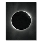 Dramatic Black Solar Eclipse Halo Rug