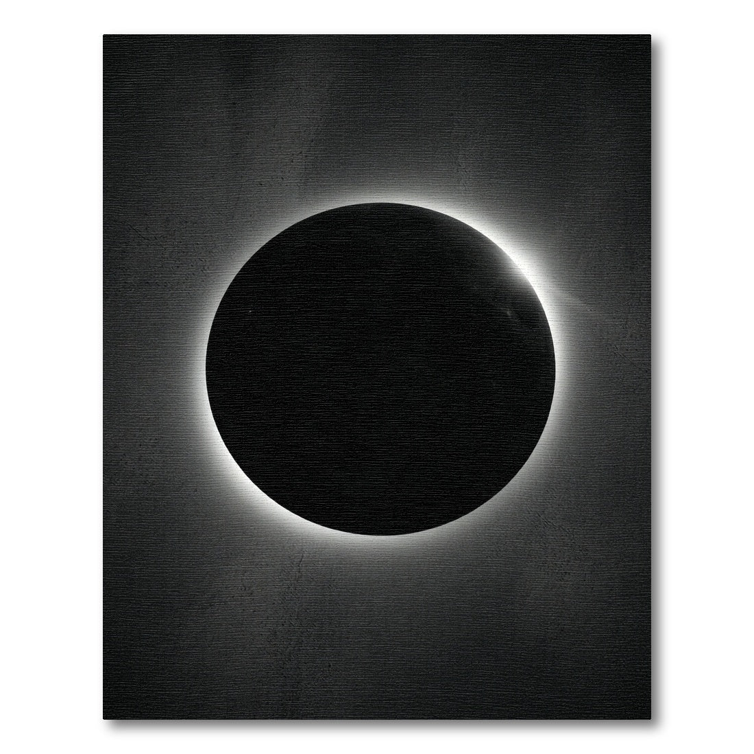Dramatic Black Solar Eclipse Halo Rug