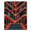 Orange Geometric Illusion Staircase Rug