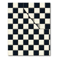 Black Cream Checkerboard Line Relief Rug