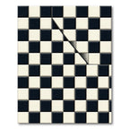 Black Cream Checkerboard Line Relief Rug