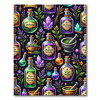 Magical Apothecary Potion Alchemy Dark Teal Rug