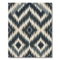 Midnight Slate and Beige Ikat Diamond Rug