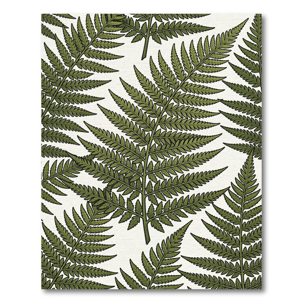 Lush Forest Fern Green Botanical Art Rug