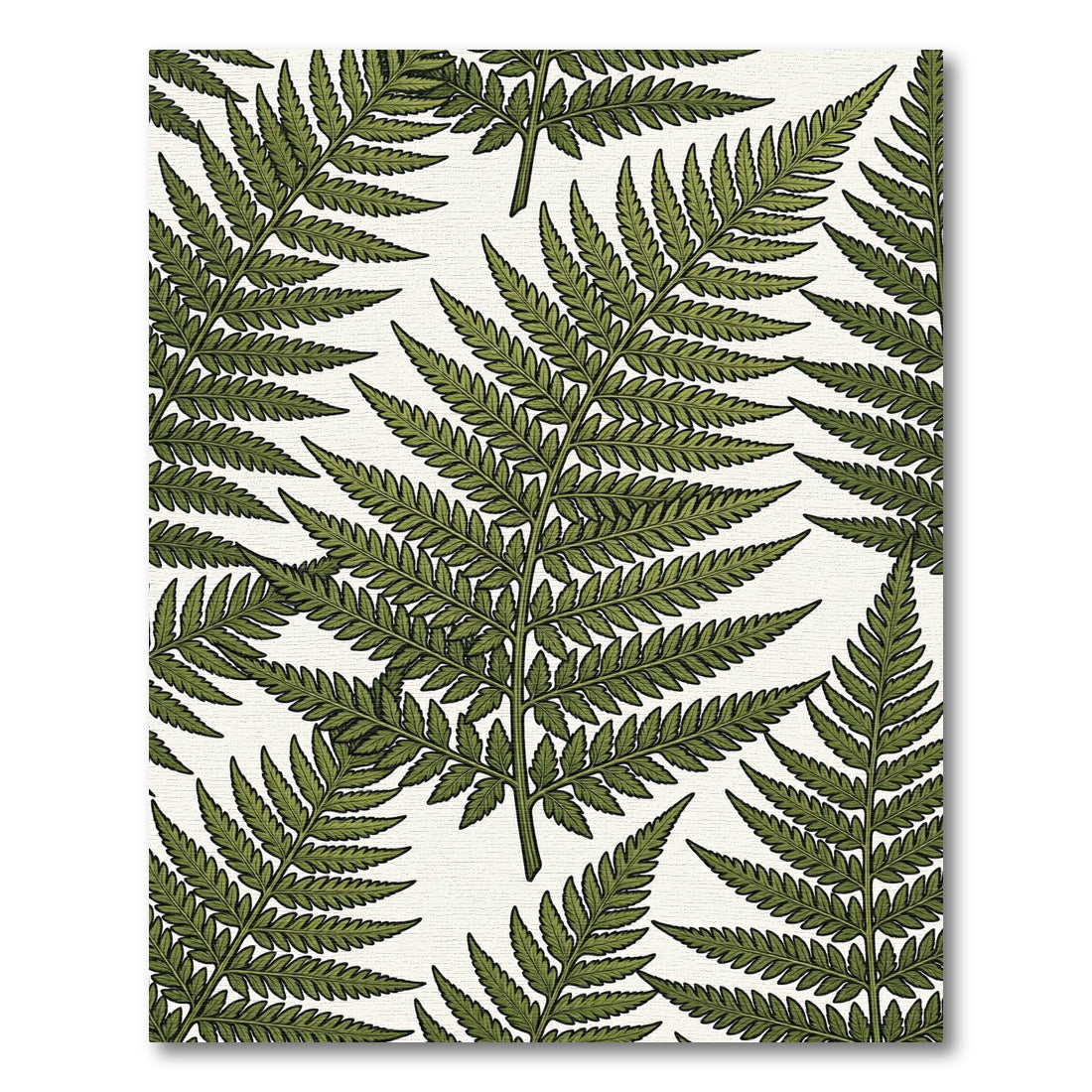 Lush Forest Fern Green Botanical Art Rug