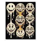 Melting Surreal Cream Faces Creepy Art Rug