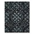 Sophisticated Charcoal Woven Interlocking Lattice Rug