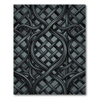 Sophisticated Charcoal Woven Interlocking Lattice Rug