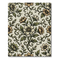 Elegant Vintage Floral Scroll Botanical Rug