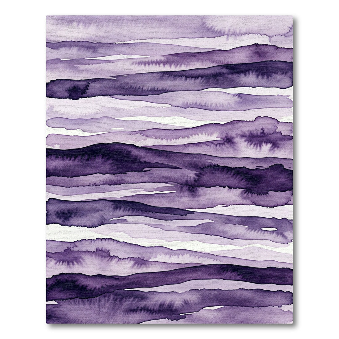 Abstract Watercolor Purple Wavy Stripe Rug