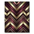 Luxurious Gold and Burgundy Chevron Rug