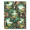 Tuscan Villa Archway Floral Landscape Rug