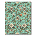 Elegant Sage Green Clematis Floral Vine Rug